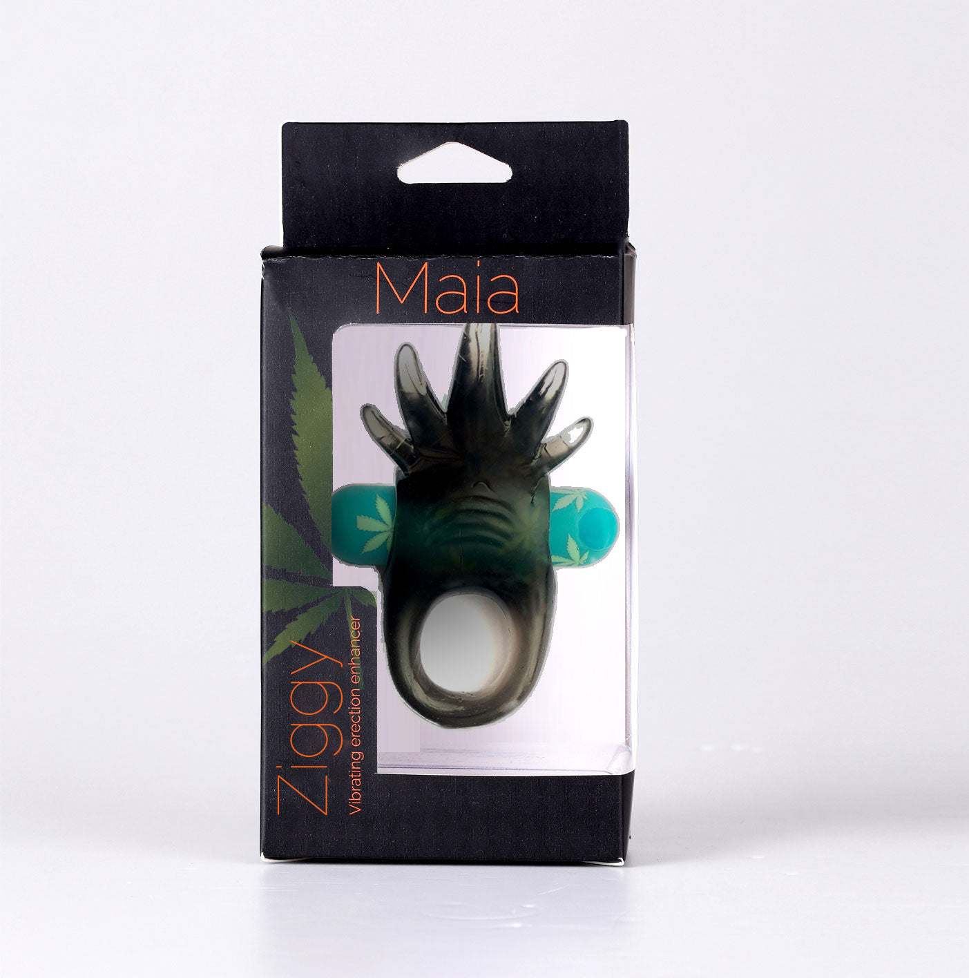 Ziggy Pot Leaf USB Rechargeable Vibrating Erection Enhancer Ring - 420 Series