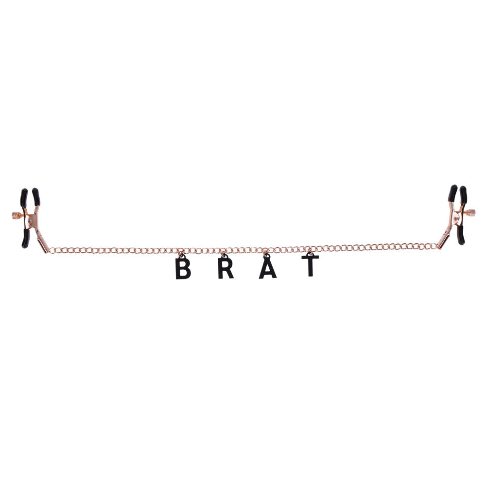 Brat Charmed Nipple Clamps - Rose Gold