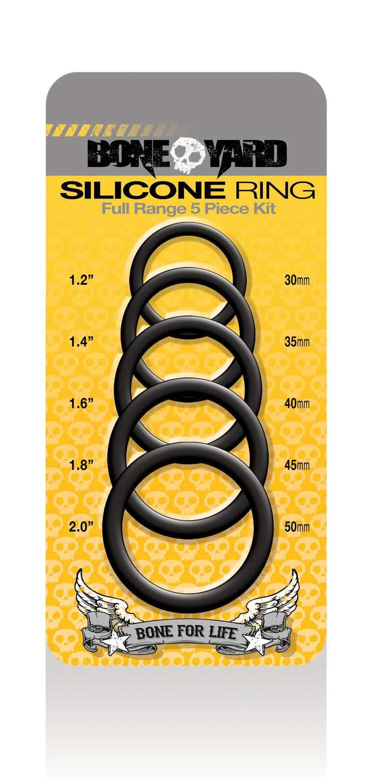 Boneyard Silicone Ring 5 Pc Kit - Black