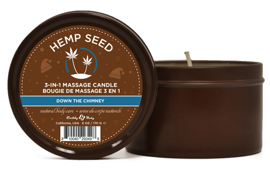 Hemp Seed 3-in-1 Massage Candle Down the Chimney  6oz/ 170 G