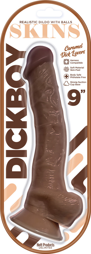 Dickboy - Skins - Dildo With Balls - 9 Inch -  Caramel Dick Lovers