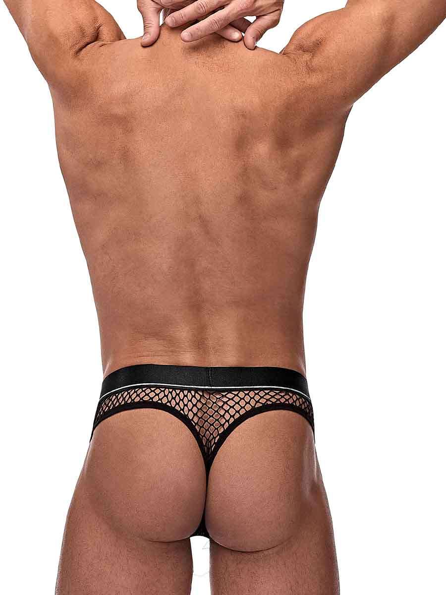 Cock Pit Net Cock Ring Thong - S- M - Black