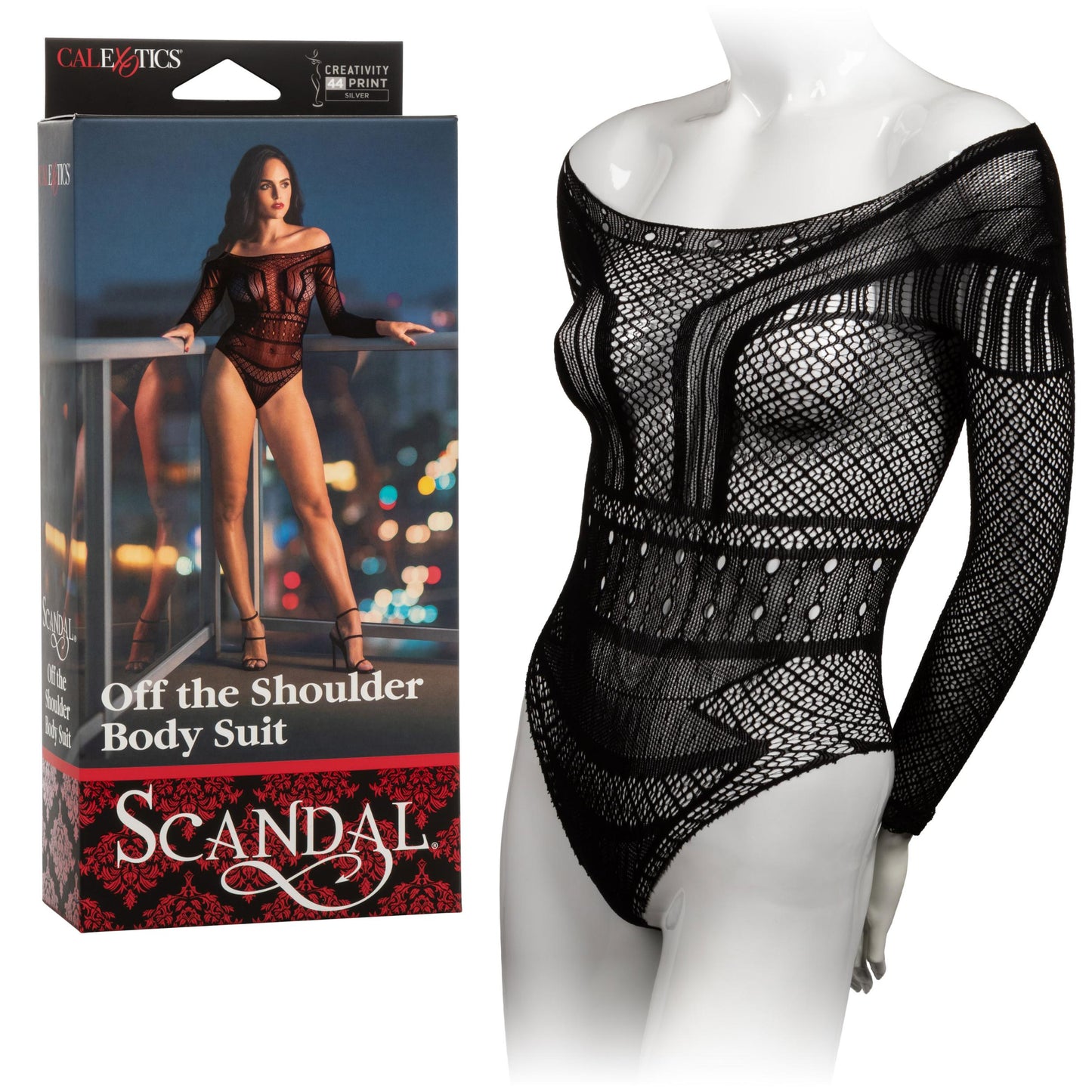 Scandal Off the Shoulder Body Suit - One Size - Black
